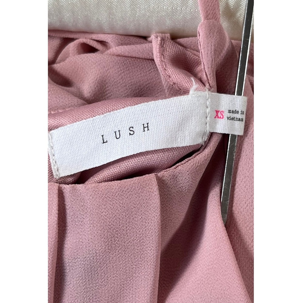Lush Mauve Pink Halter Neck Pleated Mini Dress Womens Size XS NWOT - Picture 5 of 7